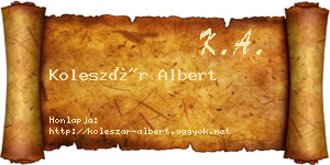 Koleszár Albert névjegykártya
